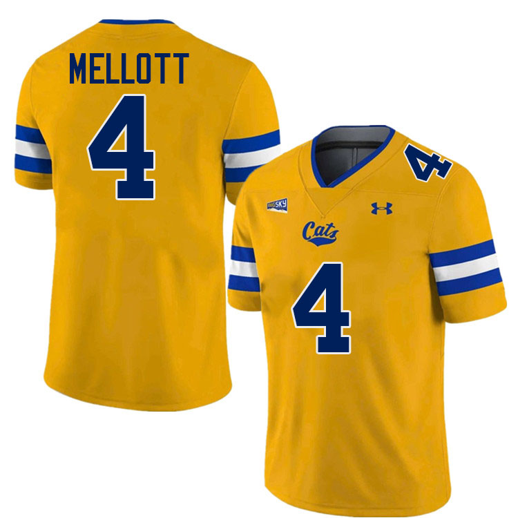 Montana State Bobcats #4 Tommy Mellott College Football Jerseys,Uniforms Stitched-Gold